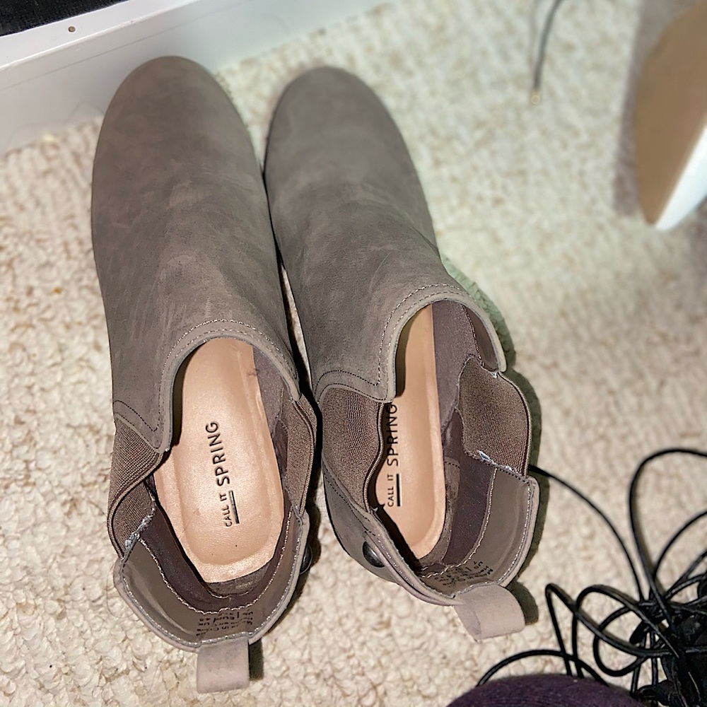 Grey/ Tan Ankle Boots Call It Spring